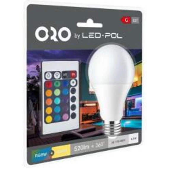 LED izzó ORO-E27-A60-6,5W-RGBW (ORO04112)