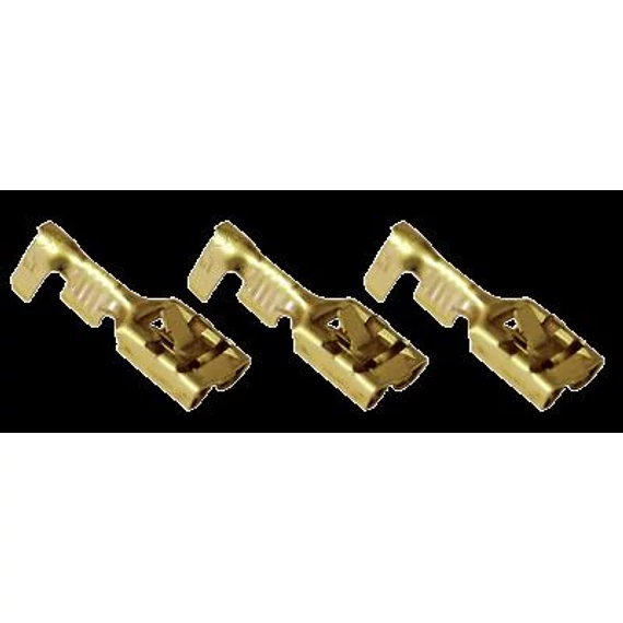 Szigeteletlen csatlakozó hüvely, sárgaréz, rögzítő csapos 6,3x0,8mm, 1-2,5mm2 (CSH6-B)