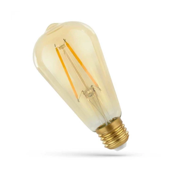 Led izzó E27 2W 230V ST64 WW Retro shine gold (WOJ14079)