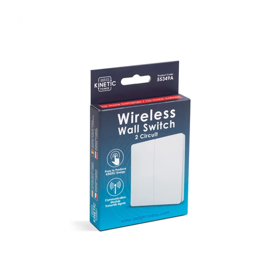 Vezeték nélküli kapcsoló 433Mhz 2körös matt fehér IP65 Kinetic (55349A) 