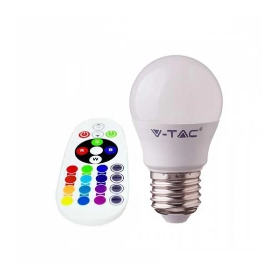 LED izzó E27 3,5W G45 RGB + W 4000K RF távirányítóval - SKU 2773 V-TAC SMART VT-2224