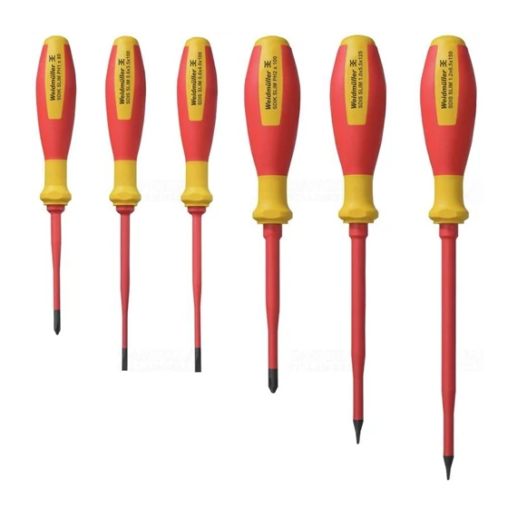 Csavarhúzó készlet 4xlapos/PH1/PH2 piros-sárga 6-darabos SDI SET SLIM S3.5-6.5/PH1/2 Weidmüller 2749580000