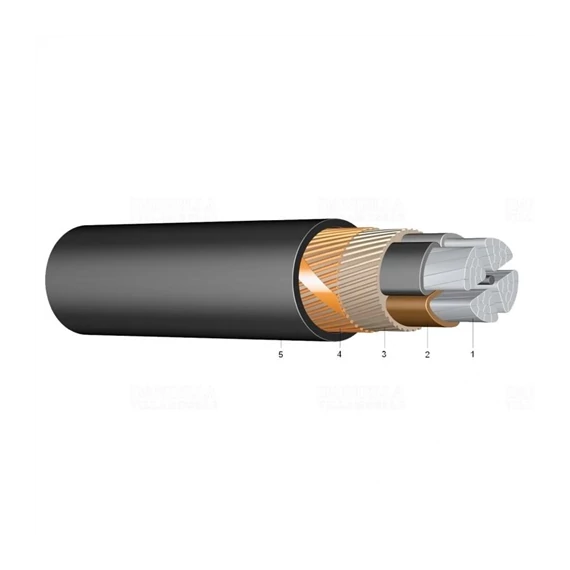 NAYCWY 4x 120/70 mm2 SM fekete (0) 0,6/1kV alumínium árnyékolt erőátviteli kábel