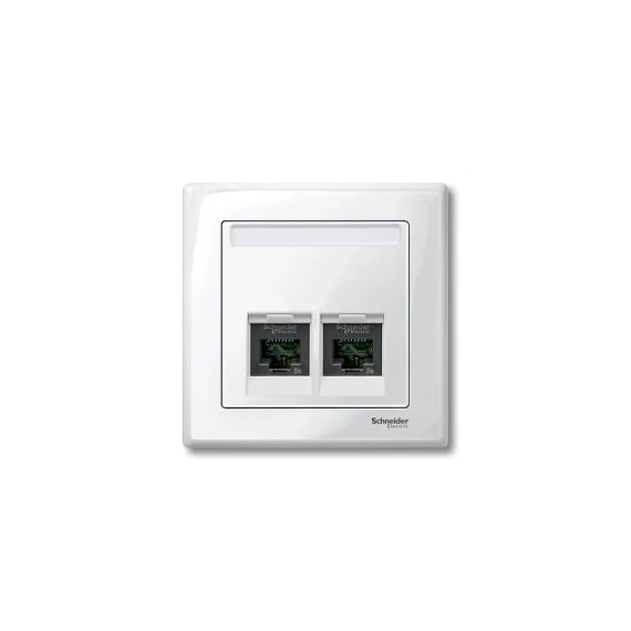Mert.System M 2xRJ45 UAE/IAE (ISDN) központi fedél polárfehér címketartóval
