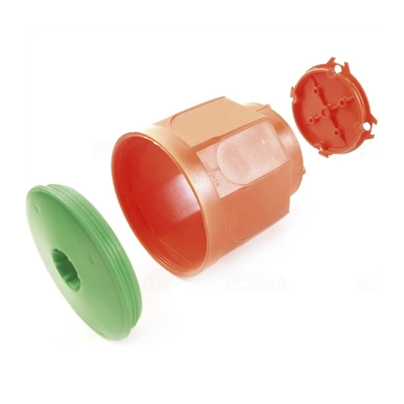 Betondoboz 1-es kerek 80mm-átmérő 94mm mély narancs műanyag komplett AGD Dietzel Univolt (026287)