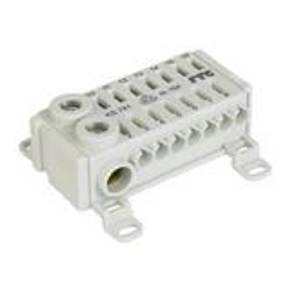 Sorkapocs elosztóblokk 75A 2x25csavaros+14x4mm2rugós szürke 1P 25mm2/ KS741 (FTG KS741)