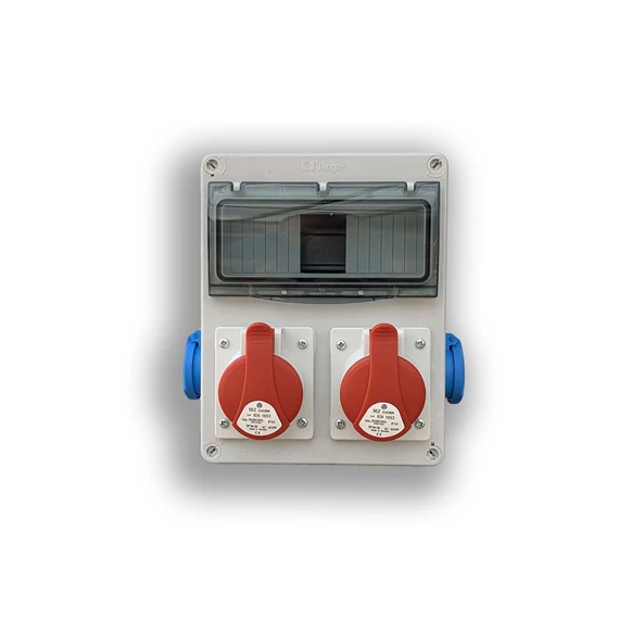 Ipari kombi 2x230V+2x5P16A+ablak(4-8mod) (EG2-4Ü-1)