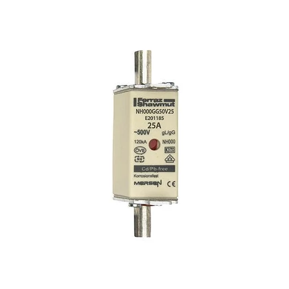 Késes bizt.betét NH000 25A NH000GG50V25 MERSEN (MSCHE201185H)