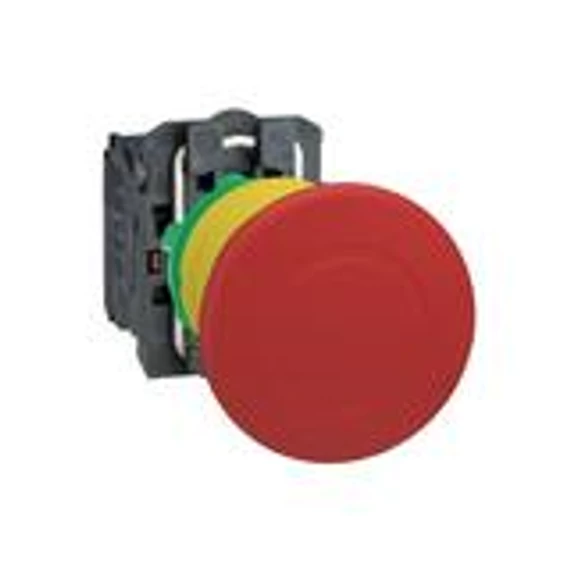 XB5-AS8445 Vészgomba-nyomó komplett d22 1ny 1z süllyesztett 40mm-fej fordító nyugtázás Harmony XB5 Schneider