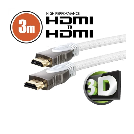 HDMI + HDMI kábel 3m High Performance 1.4 (20403)