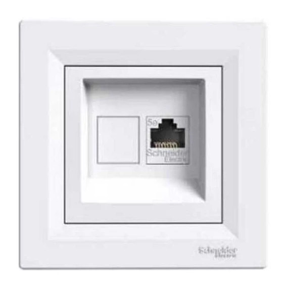 Asfora 1xRJ45 fehér Cat5 csatlakozó kerettel fehér (EPH4300121)