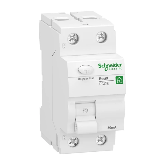 Fi-relé R9 2P 25A 30mA; A-típus Schneider RESI9 (R9R02225) 
