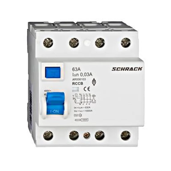Schrack fi-relé AMPARO 10kA 63A, 4 pólusú, 30mA, AC (AR056103)