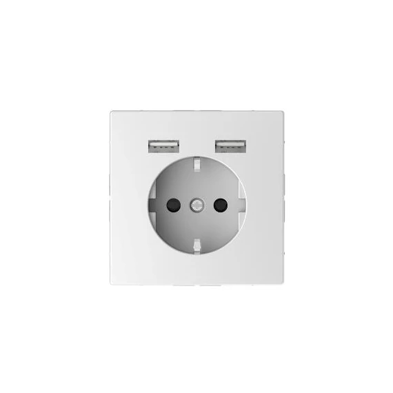Merten D-life 162 dugalj+2xUSB 16A/2.4A lótuszfehér (MTN2366-6035)