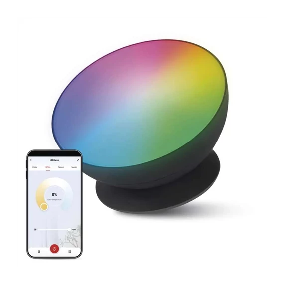 LED hangulatlámpa, fekete, meleg fehér–hideg fehér/ RGB, WiFi GoSmart (ZCW11BR)