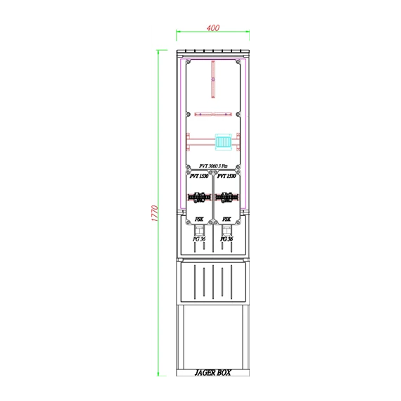 PVT 400x1770x250mm 3Fm EON fogyasztásmérő szekrény szabadtéri földbe ásható üres  