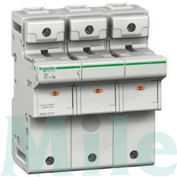 Biztosítós szakaszoló sorolható 80A 3P 22x58mm-betét 690V 6M kalapsínre Acti9 SBI Schneider