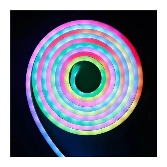 LED szalag neonflex RGB szett távirányítóval, tápegységgel, 3m, IP65,12V DC, 4,8W/m, 300lm/m, 120LED/m (DEL1636) AKCIÓ!