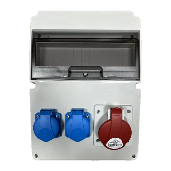 Ipari kombi 2x230V+1x5p16A+ablak (11mod.) (EG4-10Ü)