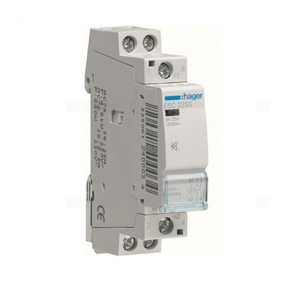 HAGER ESC227 mágneskapcsoló, 25A 1NO+1NC, 230V ESC227