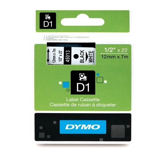 Dymo 12mmx7m fekete-fehér D1 (2093097) (45013)
