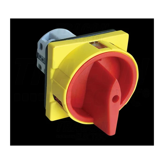Főkapcsoló tokozott  lakatolható, BE-KI 400V, 50Hz, 32A, 4P, 11kW, 64×64mm, IP44