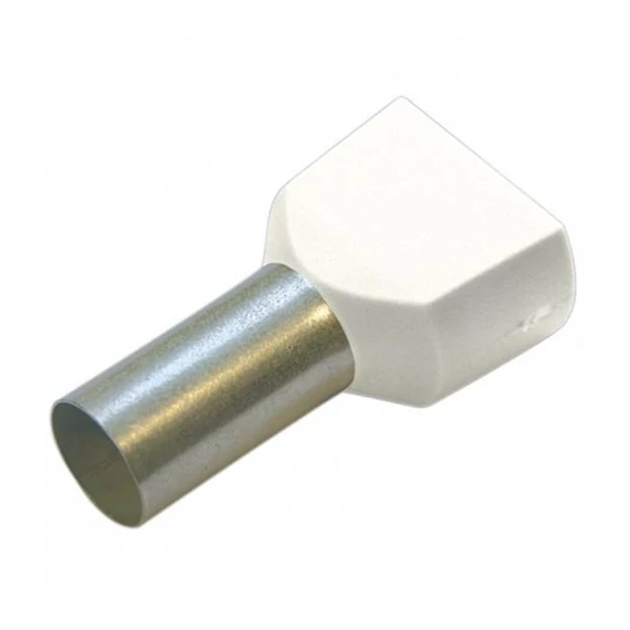 Haupa szig.érvéghüvely iker 2x0,5mm2 8mm fehér (270778)