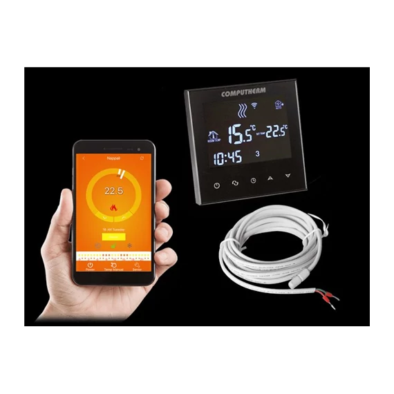 Szobaermosztát radiátoros- és padlófűtési rendszerekhez Wi-Fi  sülly. Computherm (E300)
