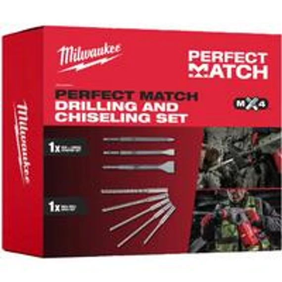 Milwaukee SDS-Plus MX4 fúrószár és véső készlet (8db-os) (4932492654)