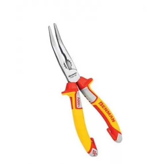 Hosszú csőrös fogó hajlított  powergrip,1000V, VDE - 205mm (77563)