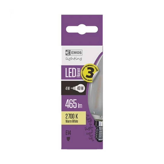 Led izzó E14 4W gyertya WW Emos (Z74215)