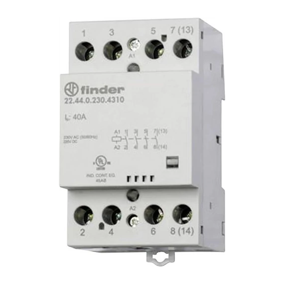 Mágneskapcsoló 4P 40A 4z 24V AC/DC Finder (22.44.0.024.4310)