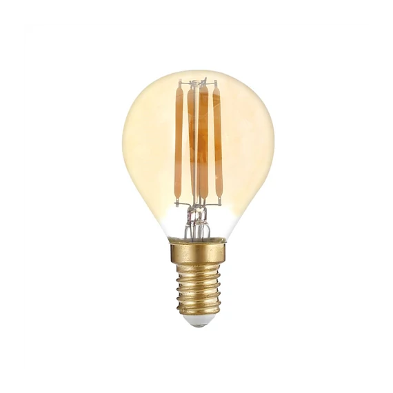 LED gömb, E14, G45, 4W, 2700K, 400lm, ARANYOZOTT FILAMENT – dimmelhető Optonica