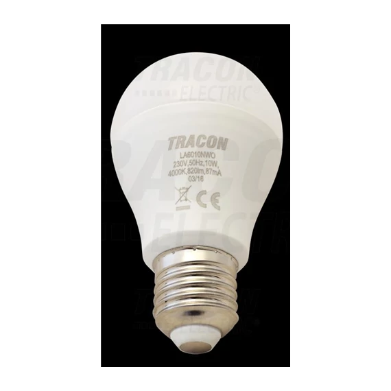 Led izzó E27, 10W, norm., 4000K, 820lm (LA6010NWO) 