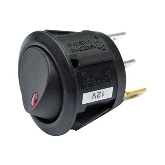 Kapcsoló billenő 12V, 1 ák, piros Led, (AK11PIROS)