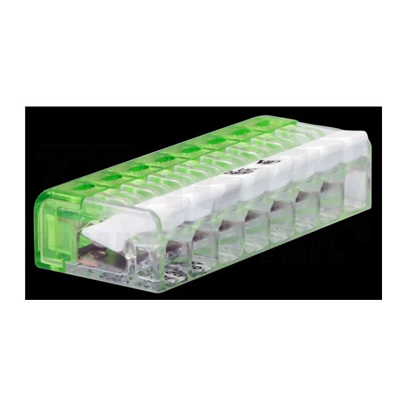 Vezetékösszekötő, nyitható átlátszó csavar nélküli 0,2-2,5mm2, 24A, 450VAC 8P