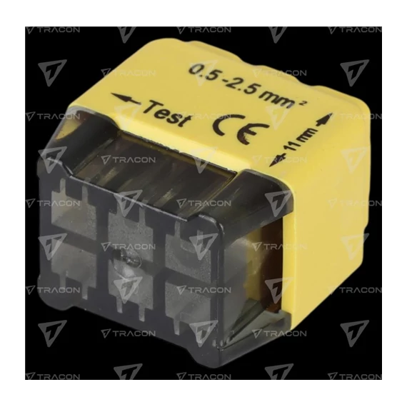 Vezetékösszekötő csavar nélküli, sárga 6x0,5-2,5mm2, 450VAC, max.16A (RVU2,5-6)