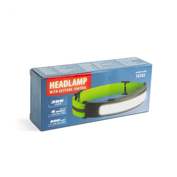 Fejlámpa gesztusvezérléssel piros/fehér COB LED 800 mAh akkumulátor IP54 (18583)
