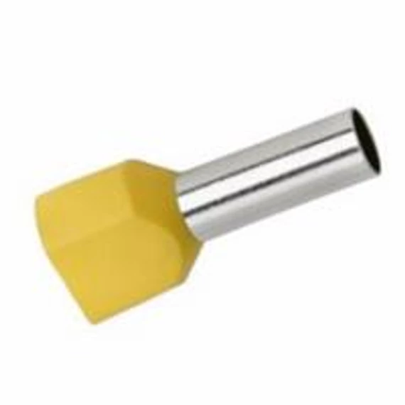 Érvéghüvely szigetelt sárga iker 2x6,0/14 (STI1120)
